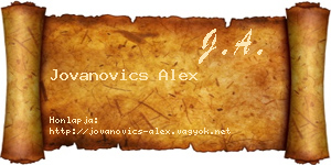 Jovanovics Alex névjegykártya