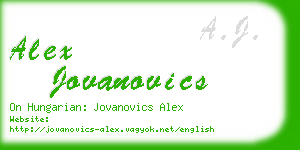 alex jovanovics business card